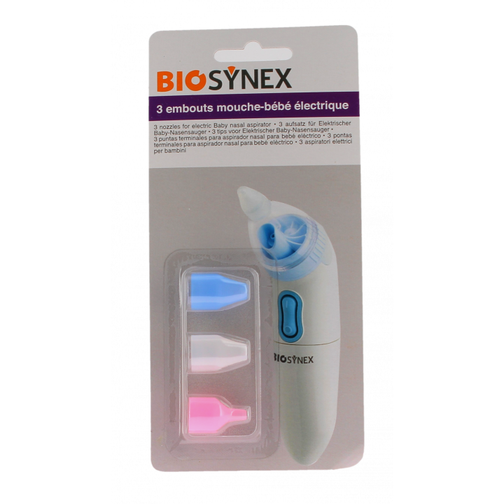 Embout mouche-b&eacute;b&eacute; &eacute;lectrique Biosynex - 3 embouts