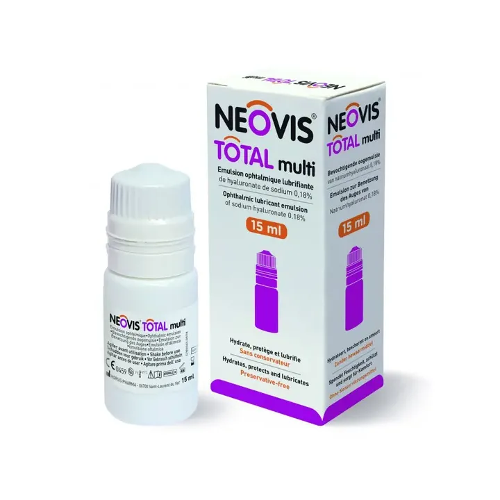 Neovis total multi &Eacute;mulsion ophtalmique lubrifiante Horus pharma - flacon de 15 ml
