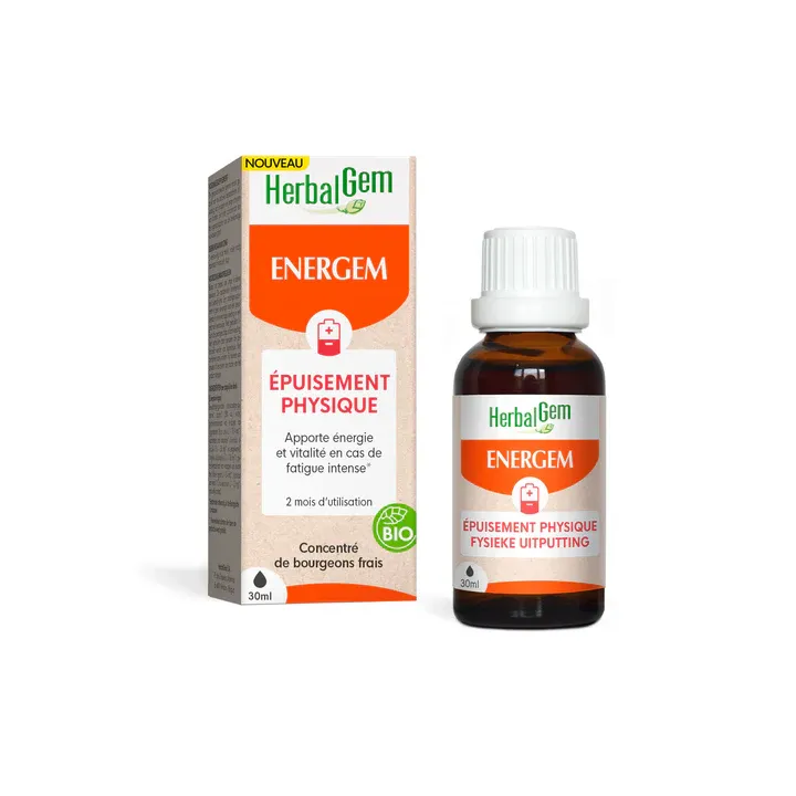 EnerGem &eacute;puisement physique bio Herbalgem - flacon compte-gouttes de 30ml