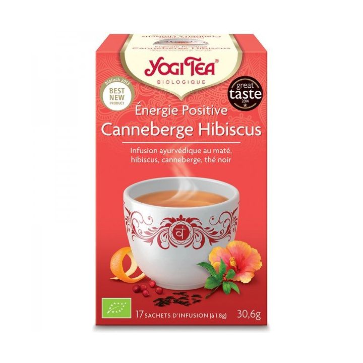 Energie positive canneberge hibiscus BIO Yogi Tea - boite de 17 sachets 