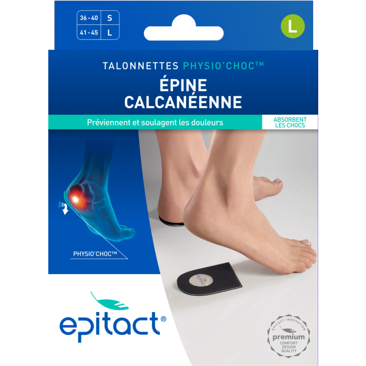 Talonnettes Physio'choc &eacute;pine calcan&eacute;enne taille L Epitact - 1 paire