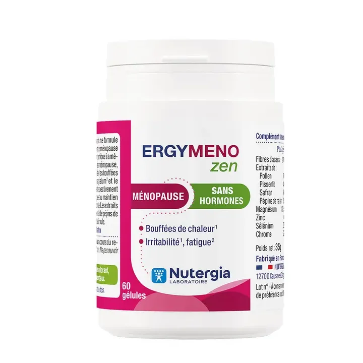 ErgyMeno Zen m&eacute;nopause Nutergia - pot de 60 g&eacute;lules