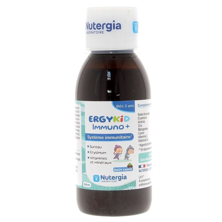 Ergykid Immuno+ syst&egrave;me immunitaire Nutergia - flacon de 150ml