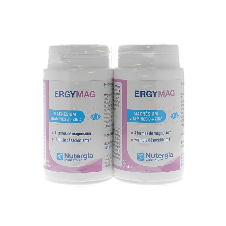 Ergymag Magn&eacute;sium Nutergia - lot de 2 bo&icirc;tes de 90 g&eacute;lules