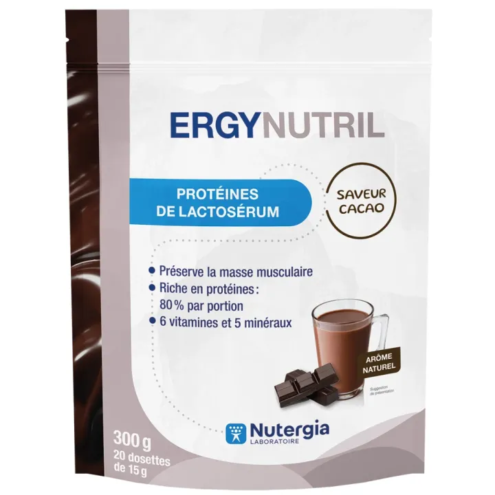 Ergynutril Prot&eacute;ines de lactos&eacute;rum cacao Nutergia - sachet de 300g