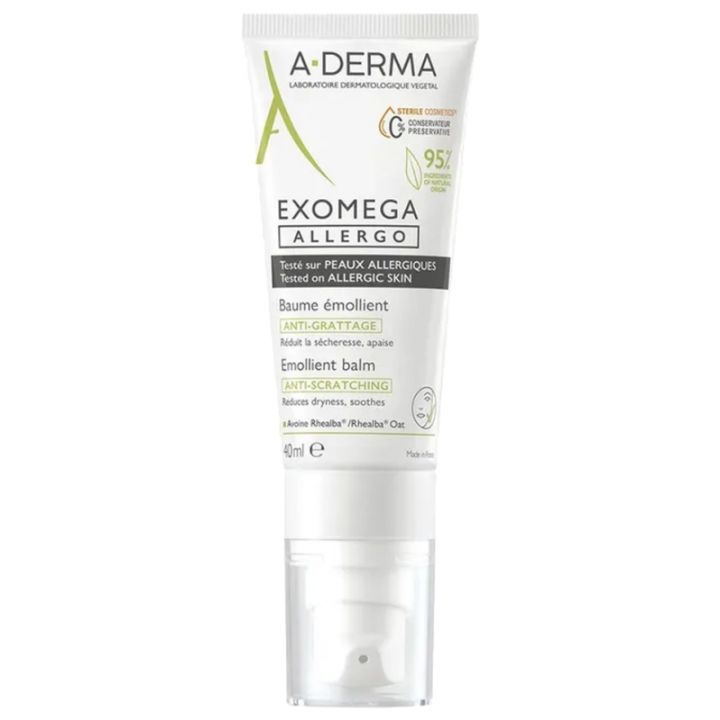 Exomega Allergo Baume &eacute;mollient anti-grattage A-Derma - tube de 40 ml