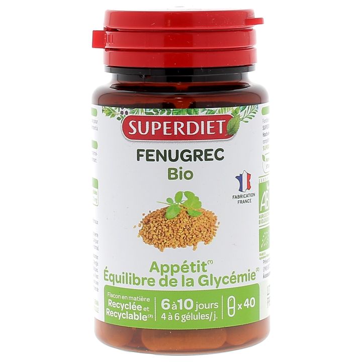 Fenugrec bio Super Diet - boite de 40 g&eacute;lules