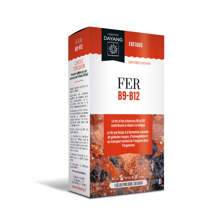 Fer B9 B12 Dayang - bo&icirc;te de 30 g&eacute;lules v&eacute;g&eacute;tales