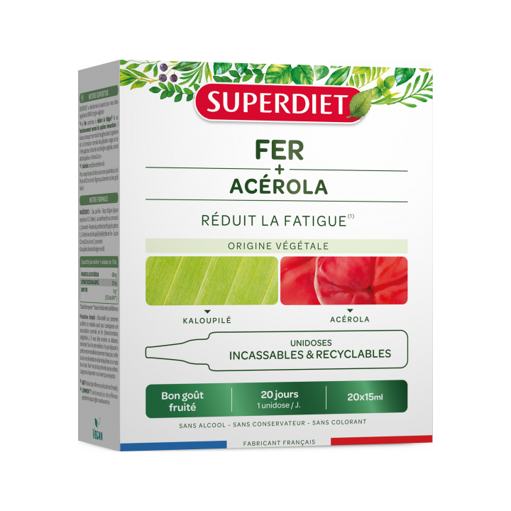 Fer + ac&eacute;rola Superdiet - bo&icirc;te de 20 unidoses