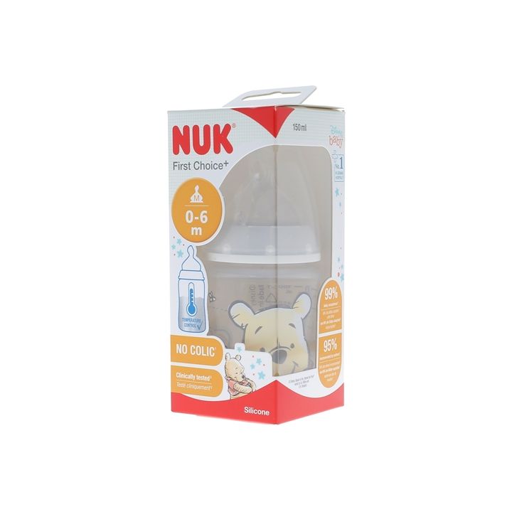 First Choice + Biberon Disney Winnie L'Ourson 0-6 mois NUK - biberon de 150ml