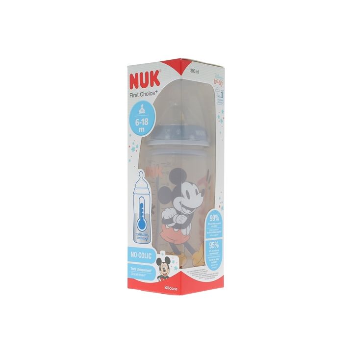 First Choice+ Biberon Temperature Control Disney Baby 6-18 mois NUK - biberon de 300 ml
