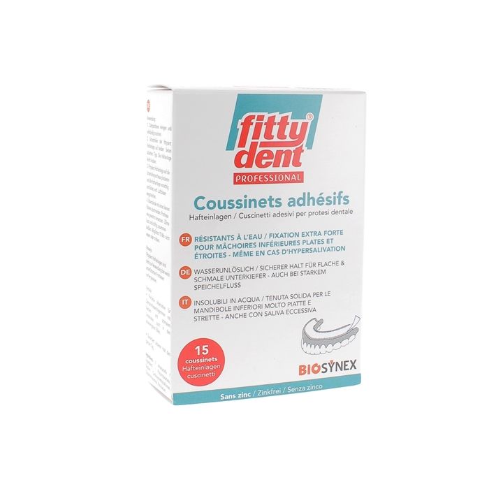 Fittydent Coussinets adh&eacute;sifs pour proth&egrave;se inf&eacute;rieure - 15 coussinets