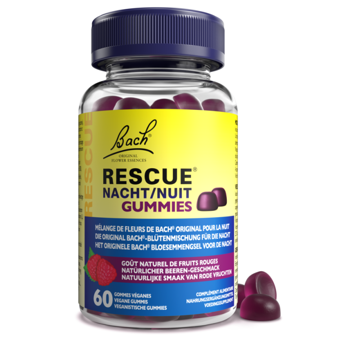 Fleurs de Bach Gummies Rescue nuit go&ucirc;t fruits rouges - pot de 60 gommes