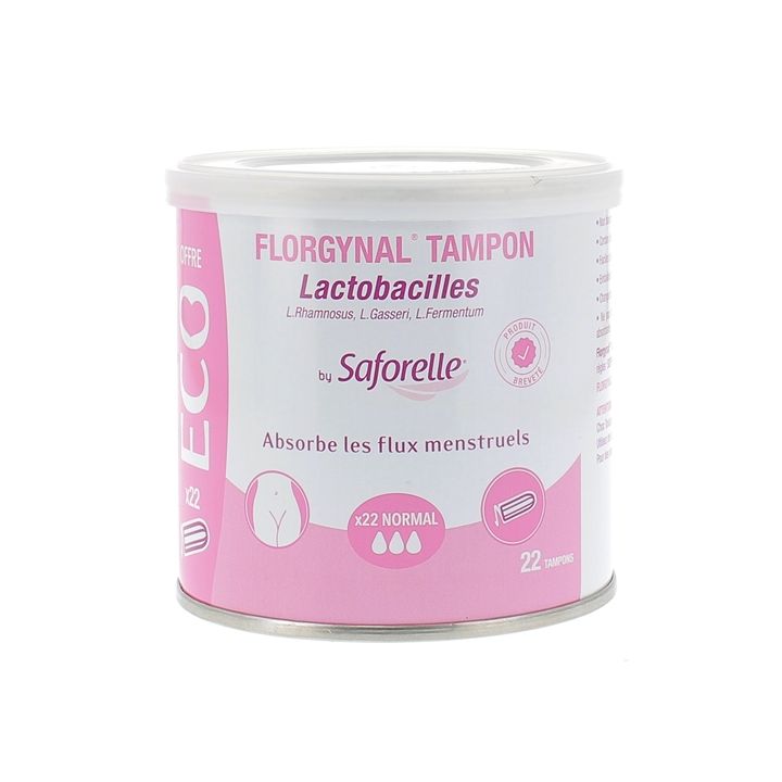 Florgynal tampon probiotique normal format &eacute;co Saforelle - bo&icirc;te de 22 tampons