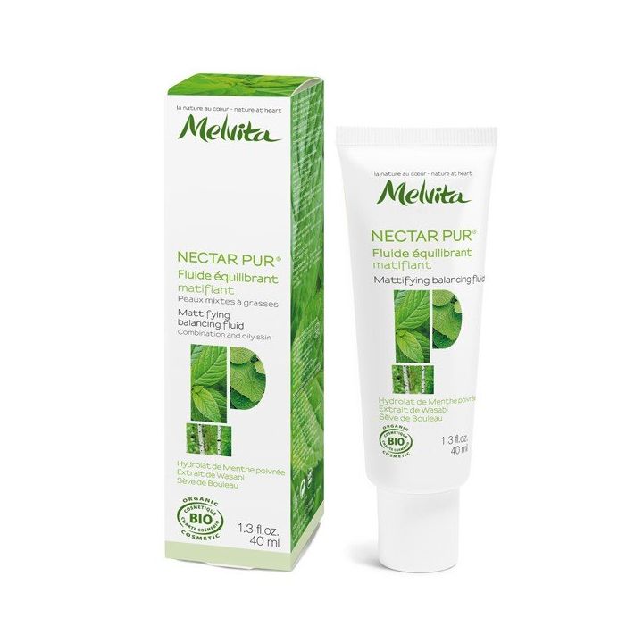 Fluide &eacute;quilibrant matifiant Nectar Pur bio Melvita - tube 40 ml