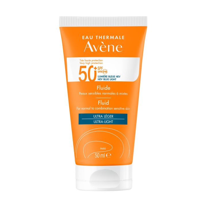 Fluide solaire SPF 50+ tr&egrave;s haute protection Av&egrave;ne - tube de 50 ml