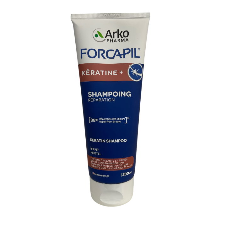 Forcapil shampooing K&eacute;ratine+ fortifiant/r&eacute;paration Arkopharma - tube de 200ml
