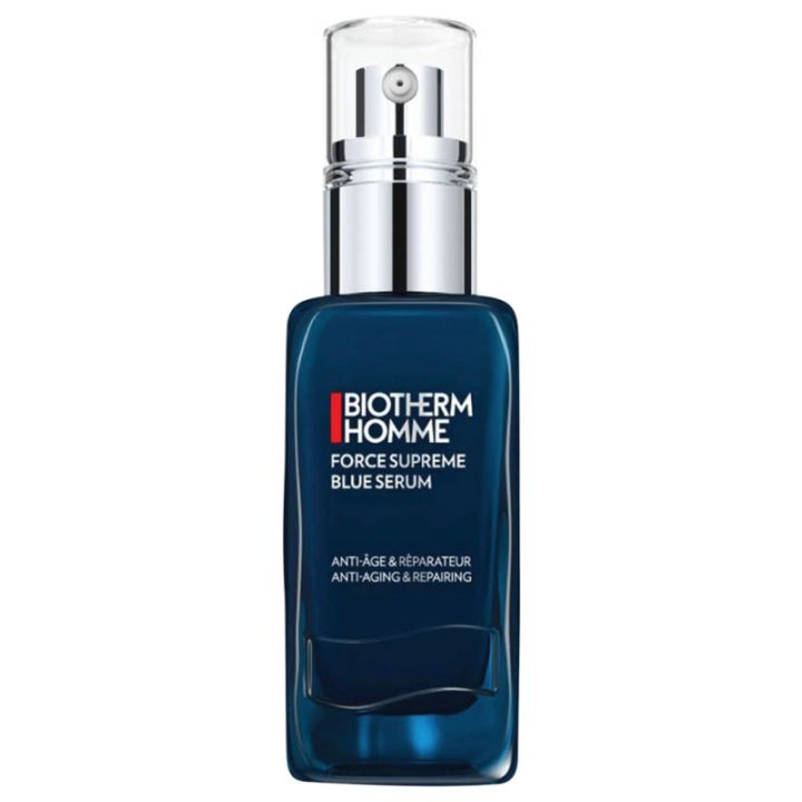 Force Supr&ecirc;me S&eacute;rum bleu anti-&acirc;ge & r&eacute;parateur homme Biotherm - flacon-pompe de 50 ml