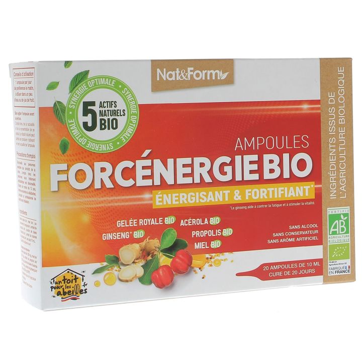 Forc&eacute;nergie bio Nat&Form - bo&icirc;te de 20 ampoules