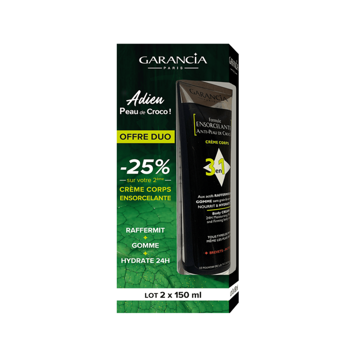 Formule Ensorcelante anti-peau de croco 3 en 1 Garancia - lot de 2x 150 ml