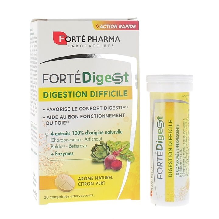 Fort&eacute; Digest Digestion difficile Fort&eacute; Pharma - bo&icirc;te de 20 comprim&eacute;s effervescents