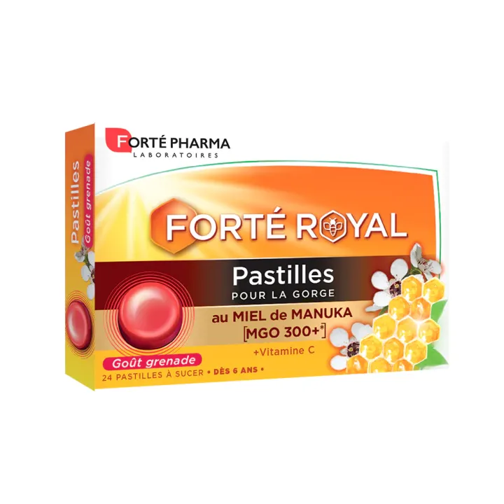 Fort&eacute; Royal pastilles pour la gorge go&ucirc;t grenade Fort&eacute; Pharma - bo&icirc;te de 24 pastilles