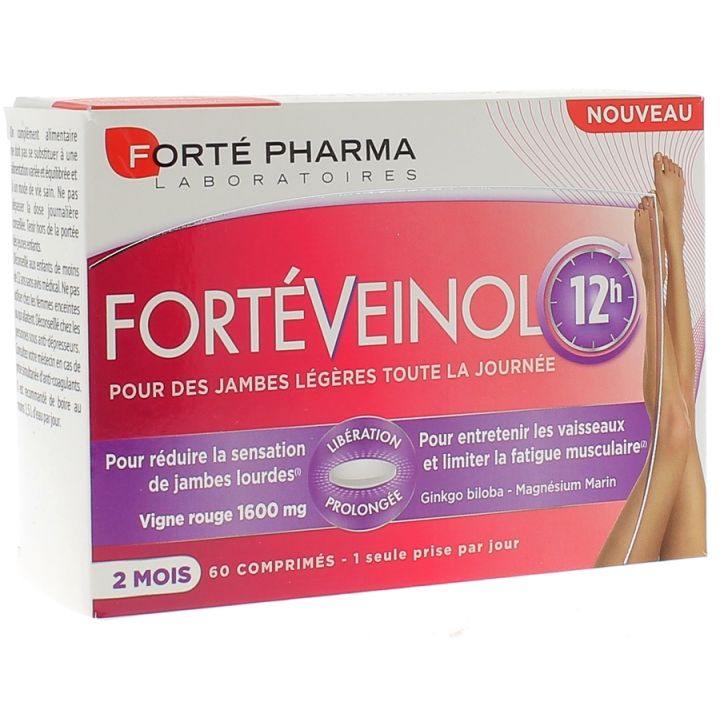Fort&eacute;Veinol 12h jambes l&eacute;g&egrave;res Fort&eacute; Pharma - bo&icirc;te de 60 comprim&eacute;s