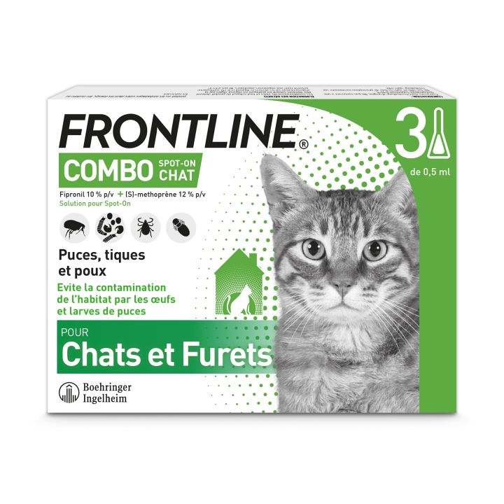 Frontline combo chats et furets - 3 pipettes de 0,5 ml