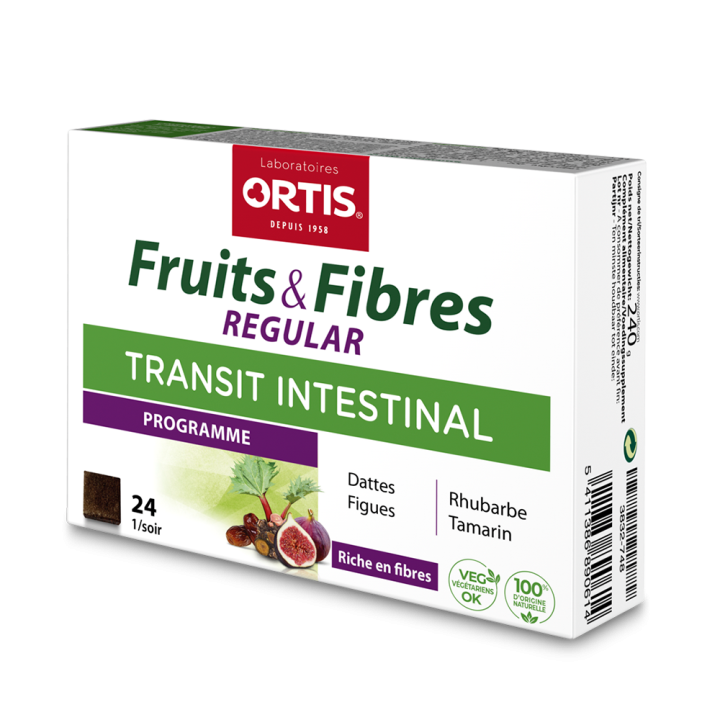 Fruits & Fibres Regular Transit intestinal Ortis - bo&icirc;te de 24 cubes