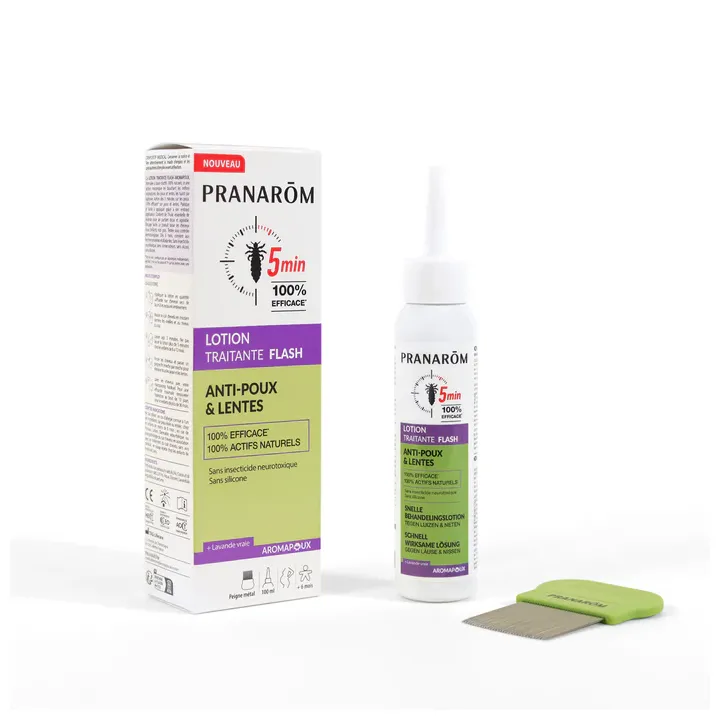 Aromapoux lotion traitante flash anti-poux & lentes Pranar&ocirc;m - flacon de 100ml