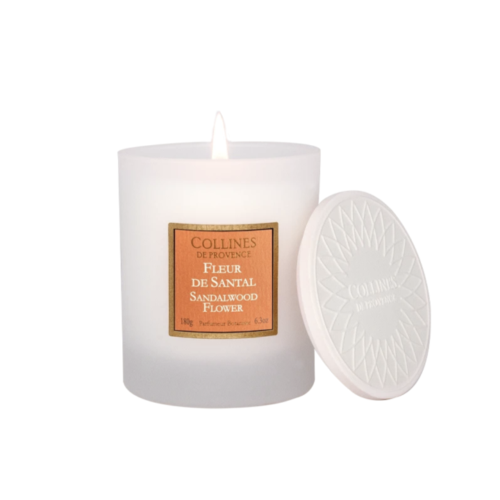 Bougie parfum&eacute;e Fleur de Santal Collines de Provence - bougie de 180g