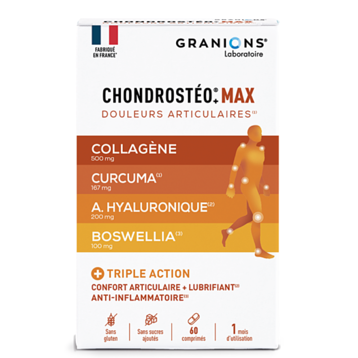 Chondrost&eacute;o+ max Granions - boite de 60 comprim&eacute;s