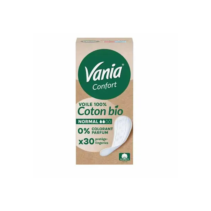 Confort prot&egrave;ge-slip coton bio normal Vania - boite de 30 prot&egrave;ge-lingeries