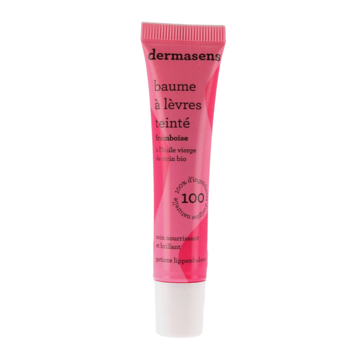 Dermasens baume &agrave; l&egrave;vres teint&eacute; framboise Marque Verte - tube de 15ml