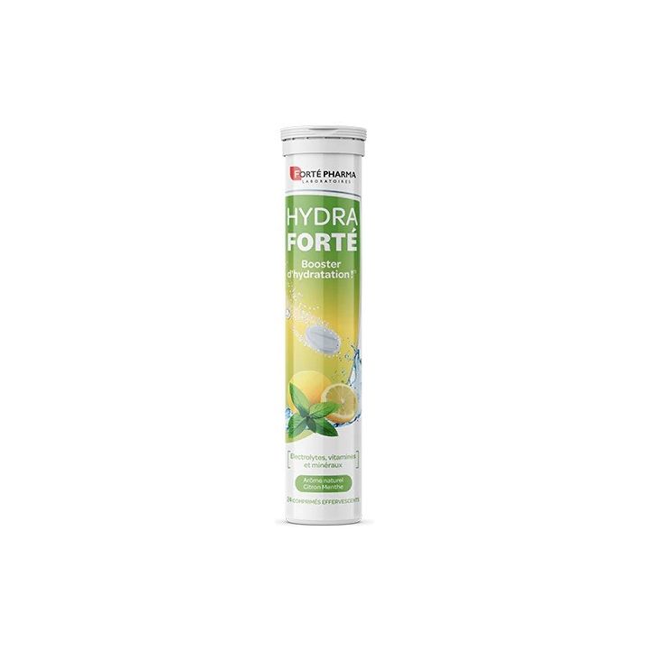Hydra Fort&eacute; booster d'hydratation ar&ocirc;me naturel citron menthe Fort&eacute; Pharma - 24 comprim&eacute;s effervescents