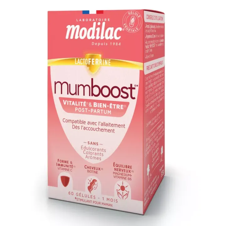 Mumboost vitalit&eacute; et bien-&ecirc;tre post-partum Modilac - boite de 60 g&eacute;lules