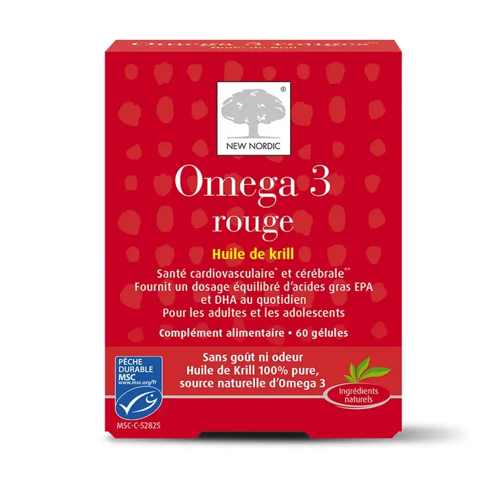 Omega 3 rouge New Nordic - boite de 60 g&eacute;lules