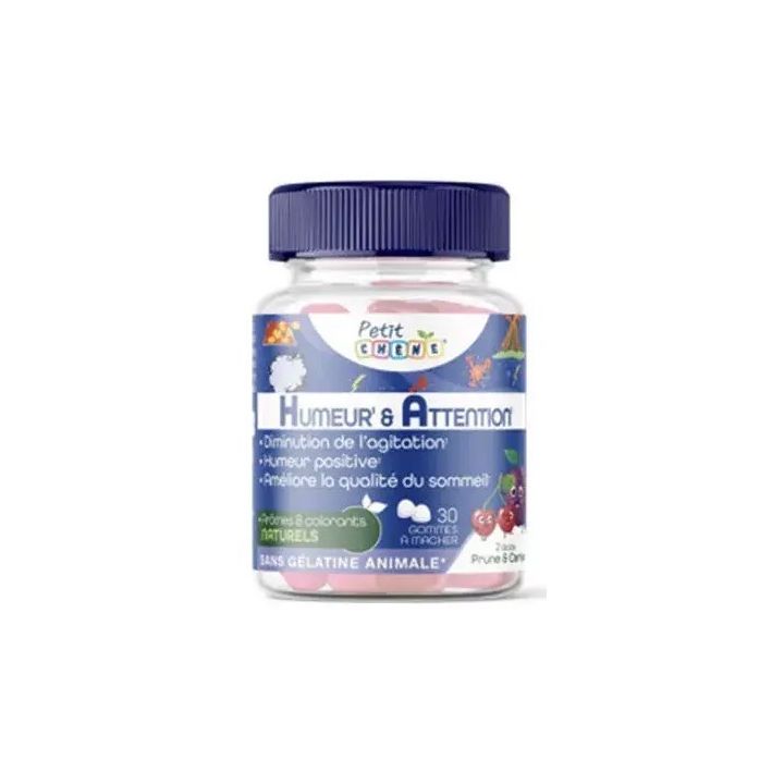 Petit Ch&ecirc;ne Humeur et Attention Les 3 Ch&ecirc;nes - pot de 30 gommes