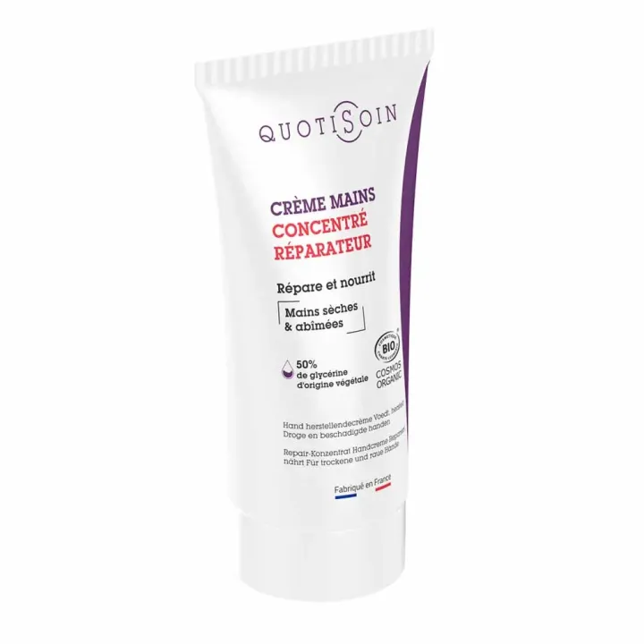 Quotisoin cr&egrave;me mains concentr&eacute; r&eacute;parateur Marque Verte - tube de 75ml