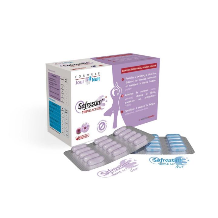 Safrastim+ triple action AudistimPharma - boite de 60 g&eacute;lules