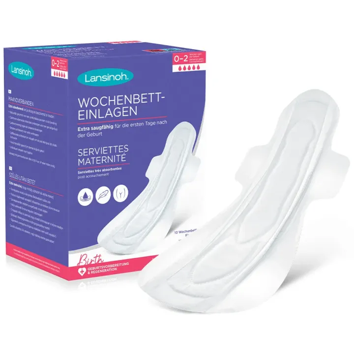 Serviettes maternit&eacute; Lansinoh - boite de 10 serviettes maternit&eacute;