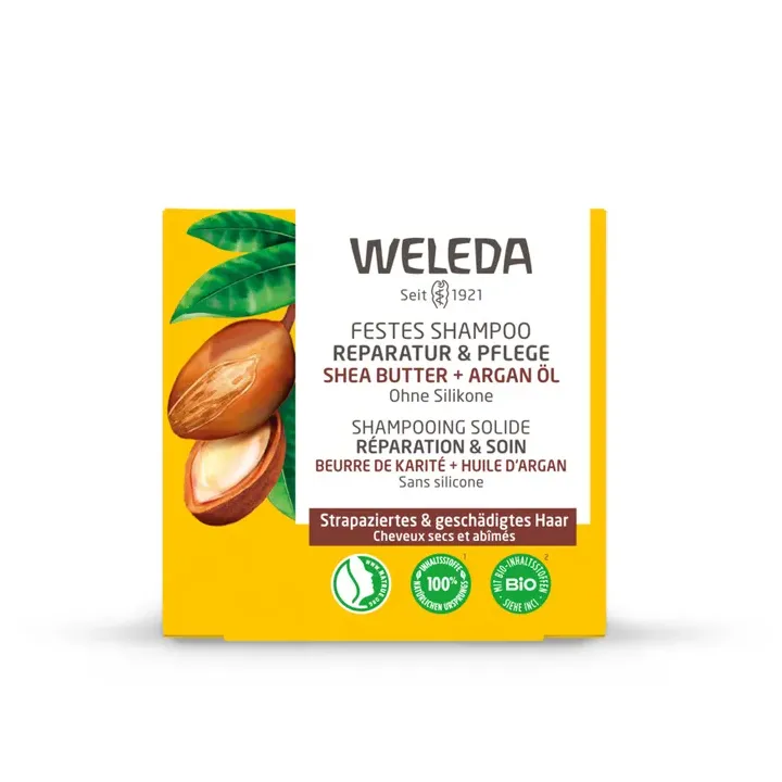 Shampooing solide r&eacute;paration et soin Weleda - pain de 50g