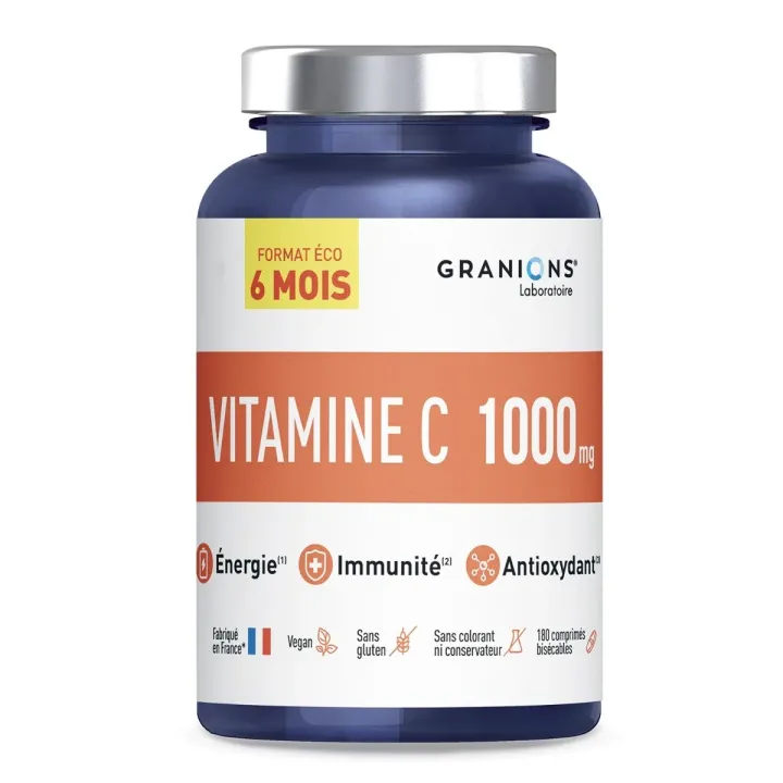 Vitamine C 1000mg format &eacute;co 6mois Granions - pot de 180 comprim&eacute;s