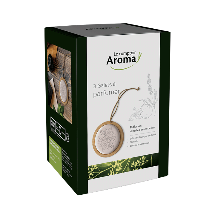 Galets &agrave; parfumer Le Comptoir Aroma - bo&icirc;te de 3 galets