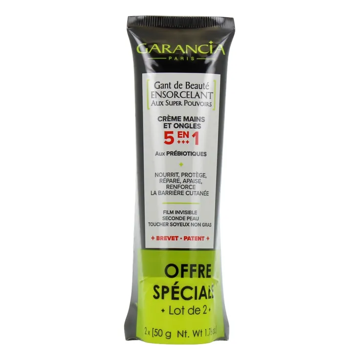 Gant de Beaut&eacute; Ensorcelant Cr&egrave;me mains et ongles 5 en 1 Garancia - lot de 2 tubes de 50ml