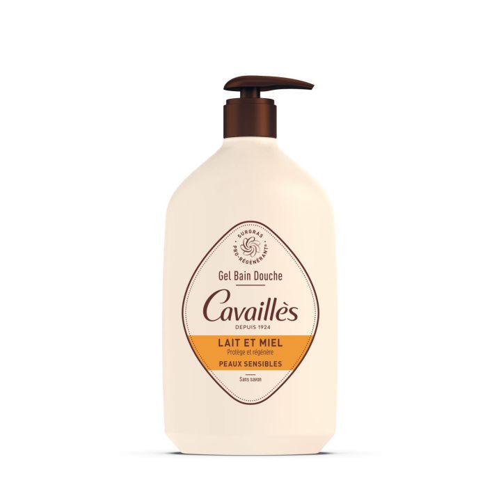Gel bain et douche surgras actif Lait et Miel Rog&eacute; Cavaill&egrave;s - flacon de 1L
