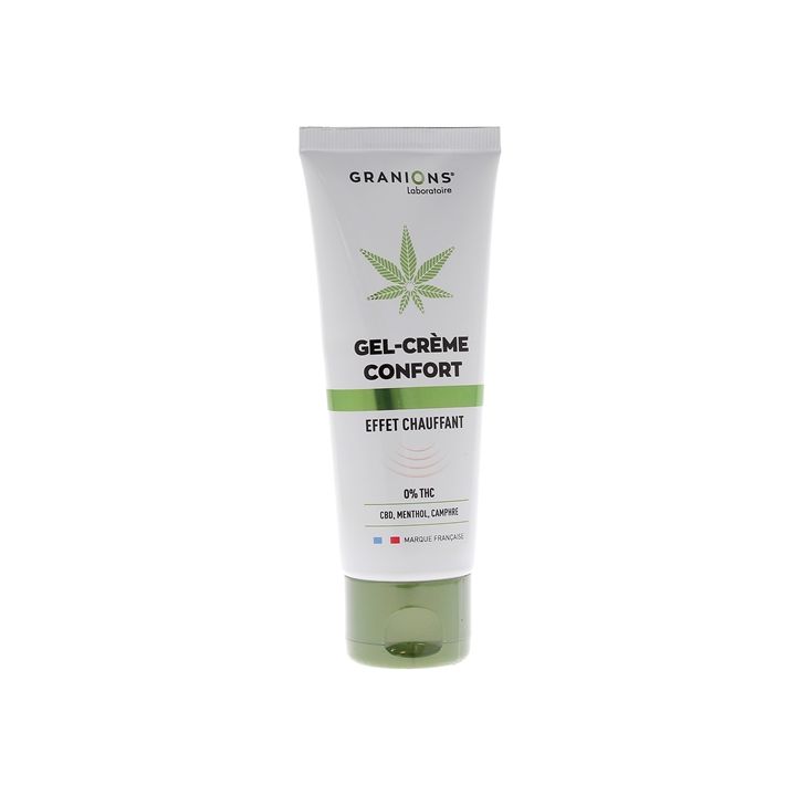 Gel-cr&egrave;me confort CBD effet chauffant Granions - tube de 75 ml