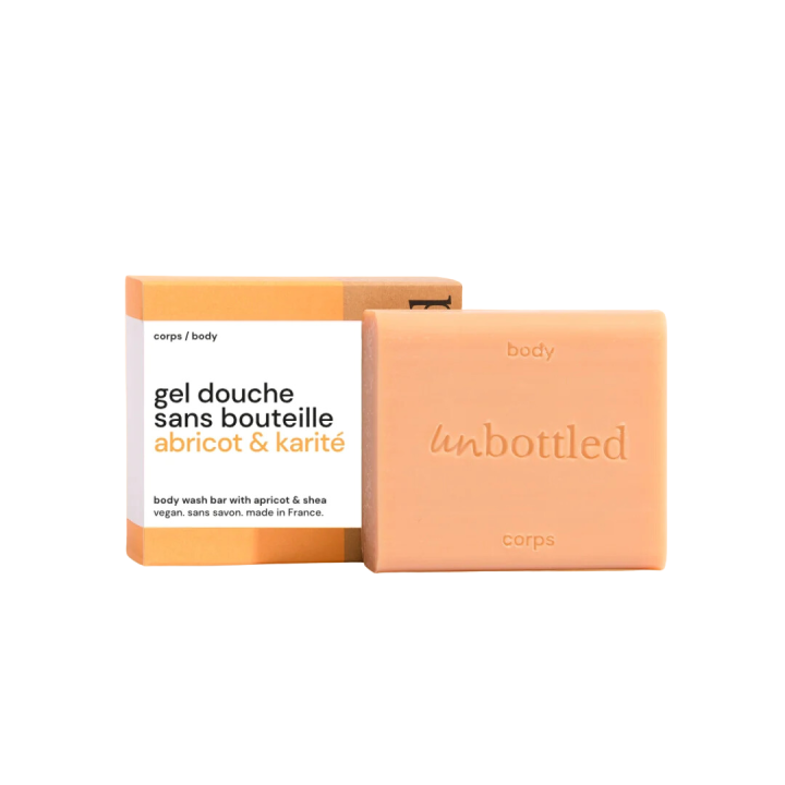 Gel douche sans bouteille abricot & karit&eacute; Unbottled - pain de 110g