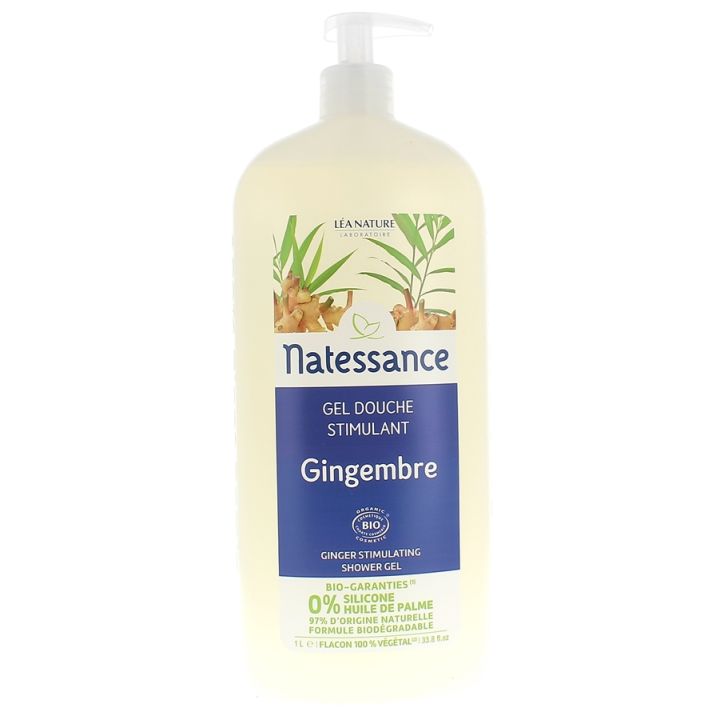 Gel douche stimulant gingembre bio natessance L&eacute;a Nature - flacon de 1 litre