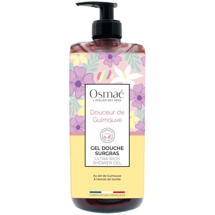 Gel douche surgras Douceur de guimauve Osma&eacute; - flacon-pompe de 1L